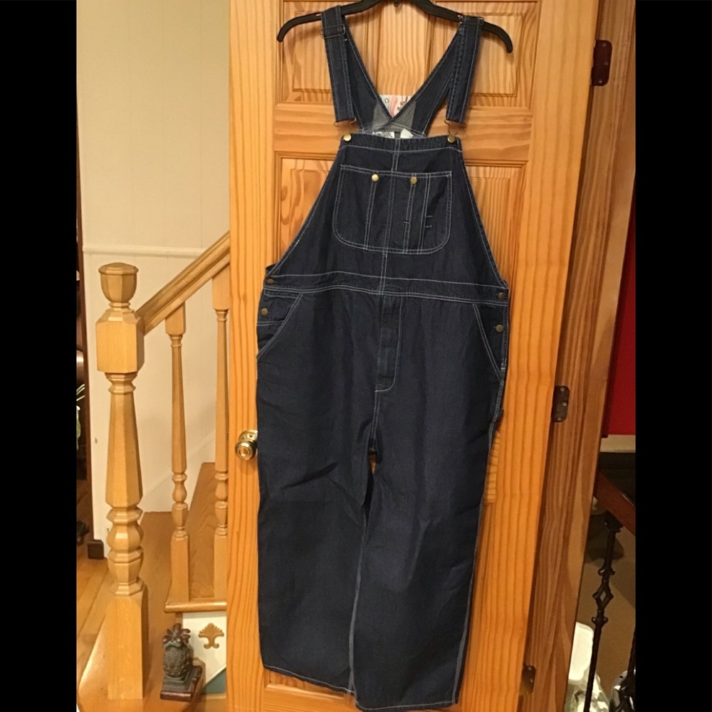 DENIM BIB OVERALLS CARPENTER OVERSIZED 46x38 KING SIZE